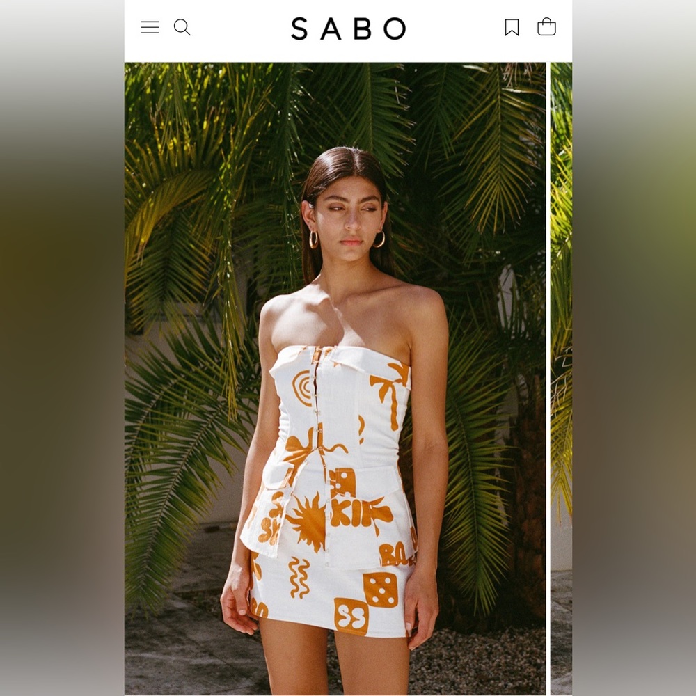 SABO Skirt Riri Top & Riri Skirt SET, Small in “Objects Cream”